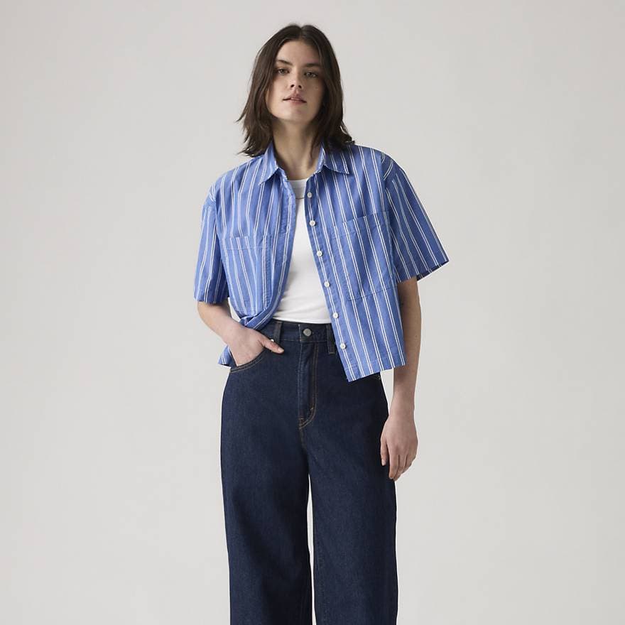 Harlie Short Sleeve Cropped Shirt