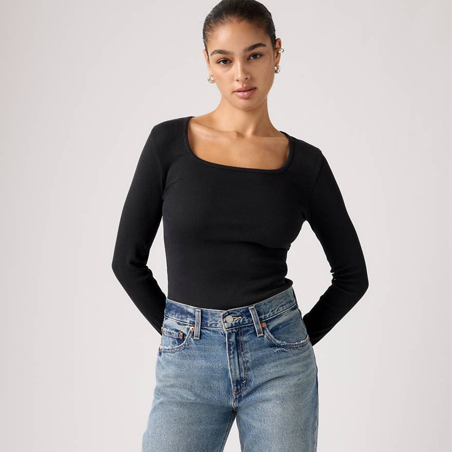 Essential Squared Neck Long Sleeve Top