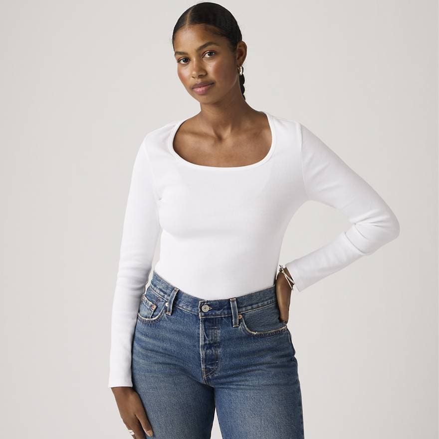 Essential Squared Neck Long Sleeve Top
