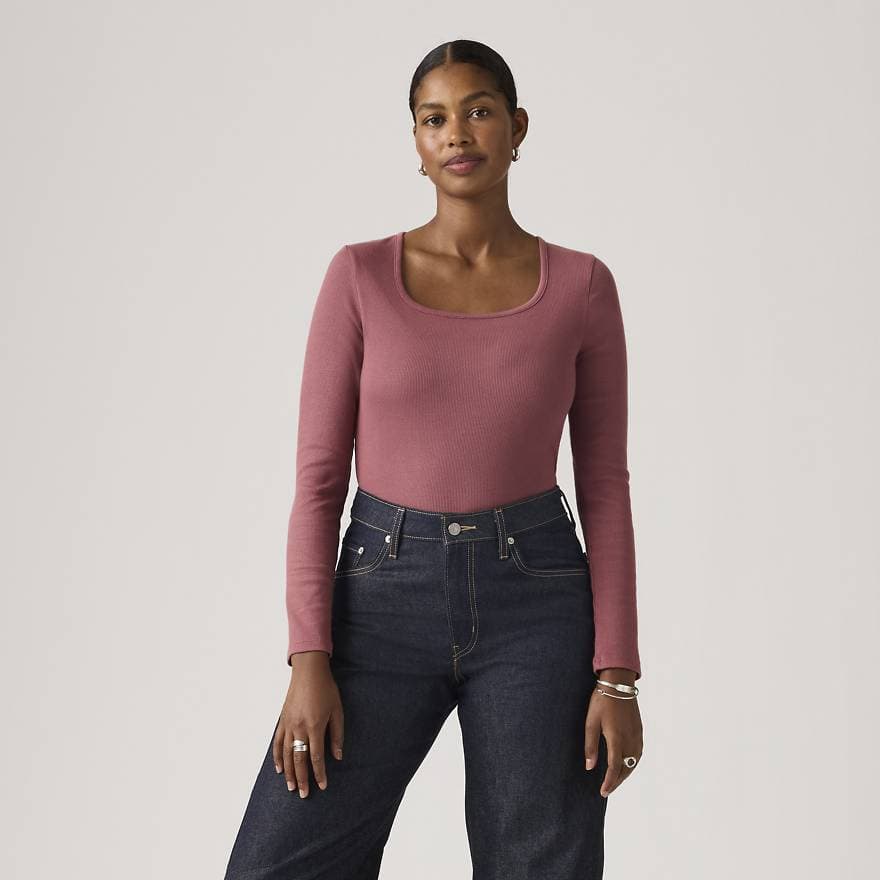 Essential Squared Neck Long Sleeve Top