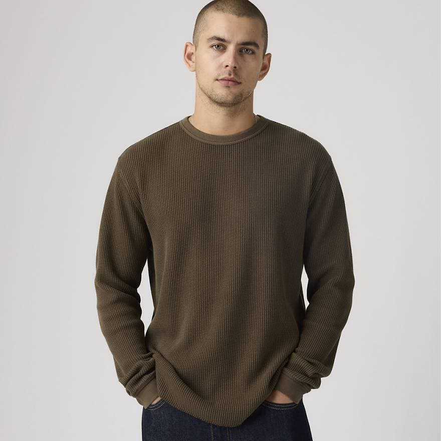 Long-Sleeve Relaxed Thermal Garment Dye